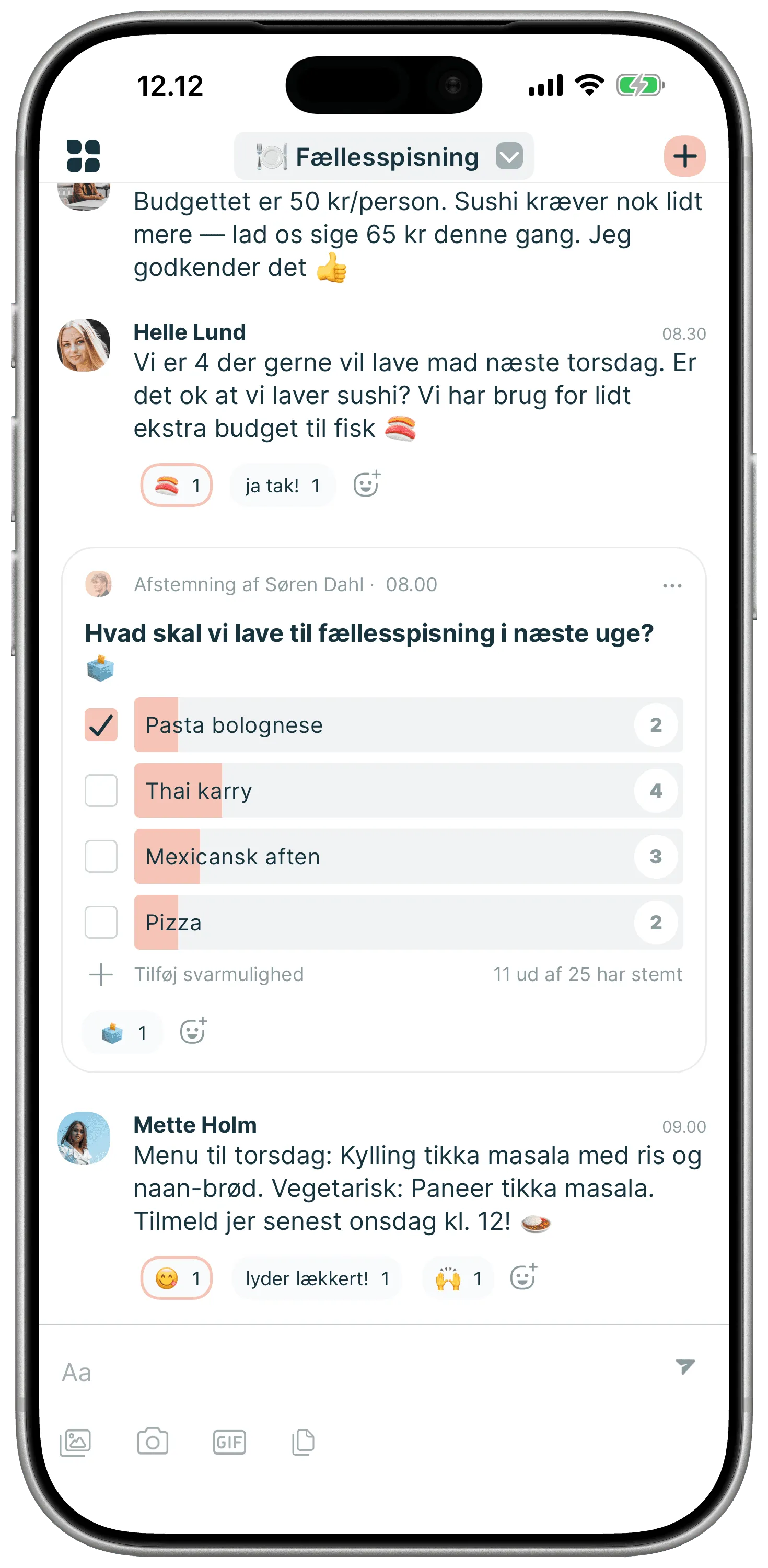 Phone showing a post in Oase