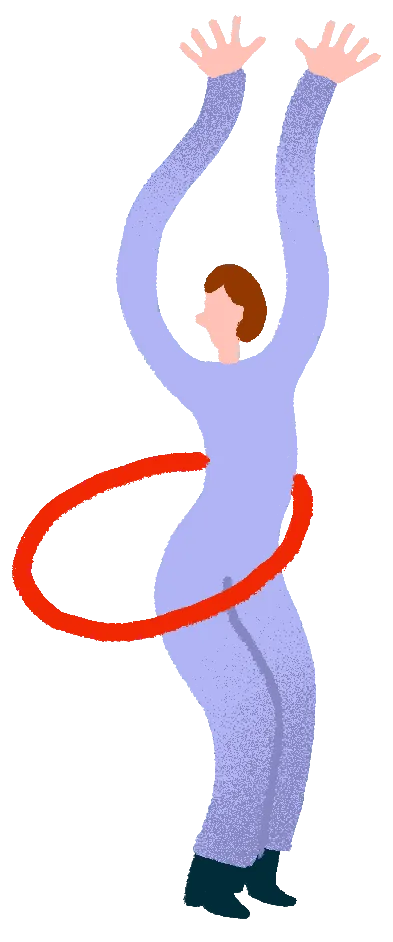 Illustration: figure with a hula hoop