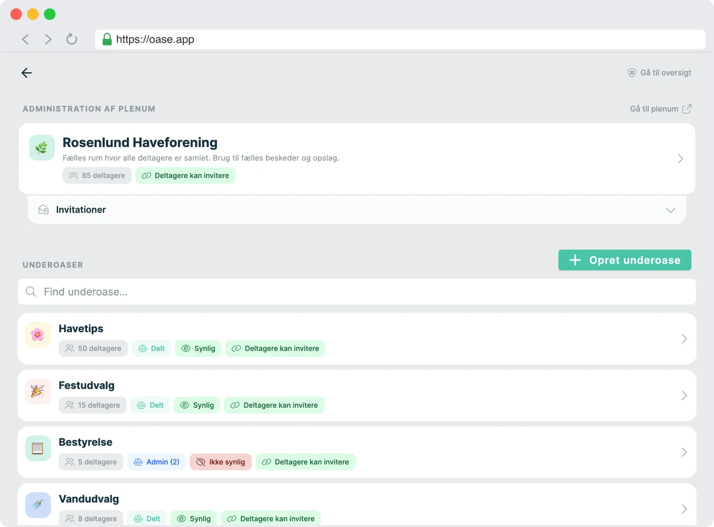 Plenum-administration for Haveforeninger