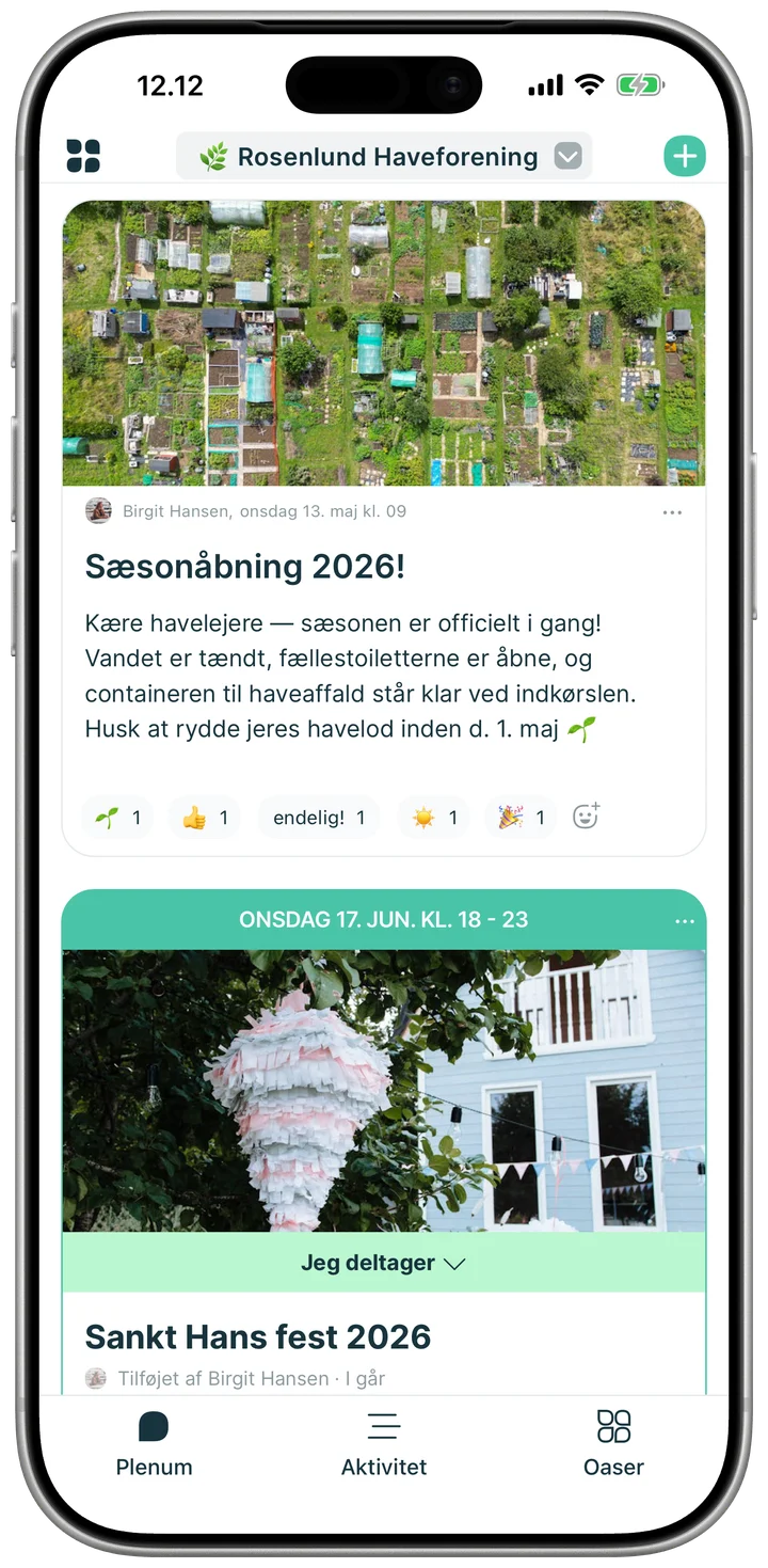 iOS-feed for Haveforeninger