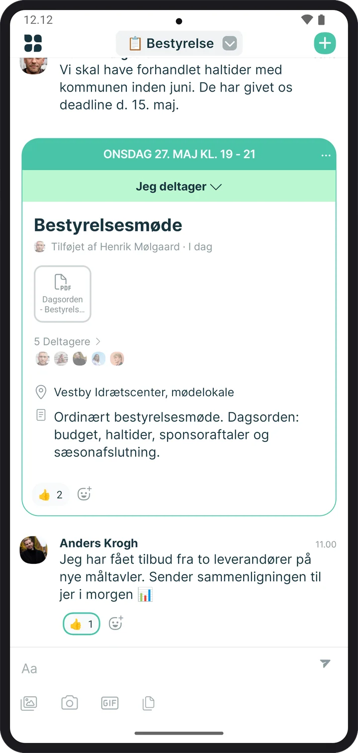 Android-rolle for Idrætsklubber