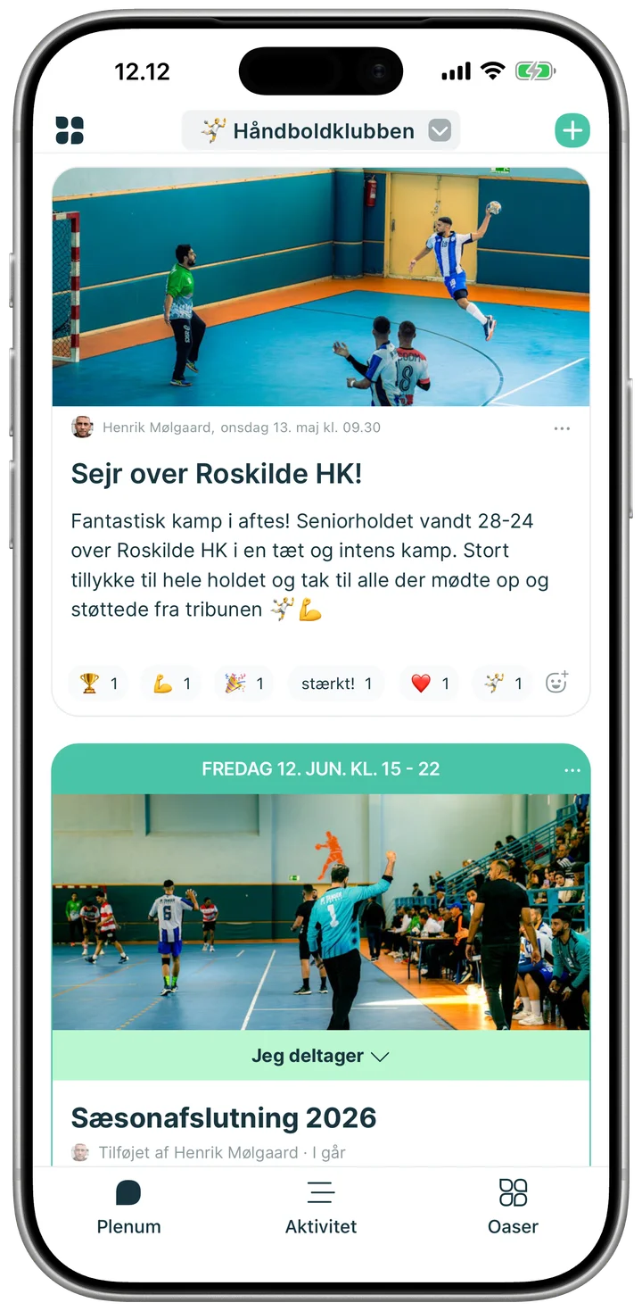 iOS-feed for Idrætsklubber
