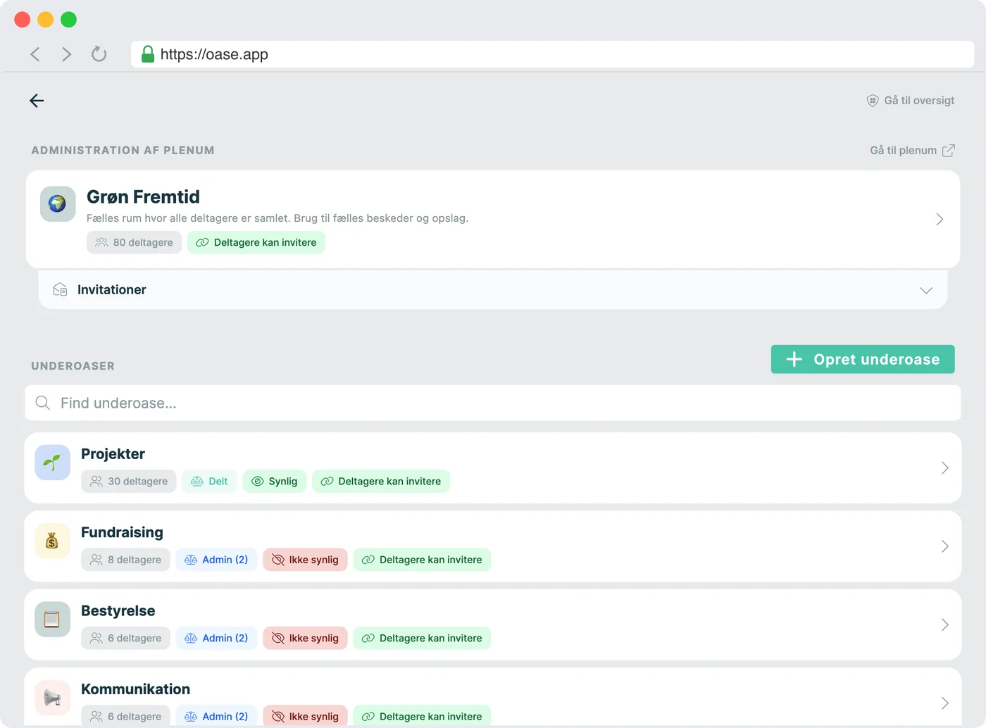 Plenum-administration for NGO'er
