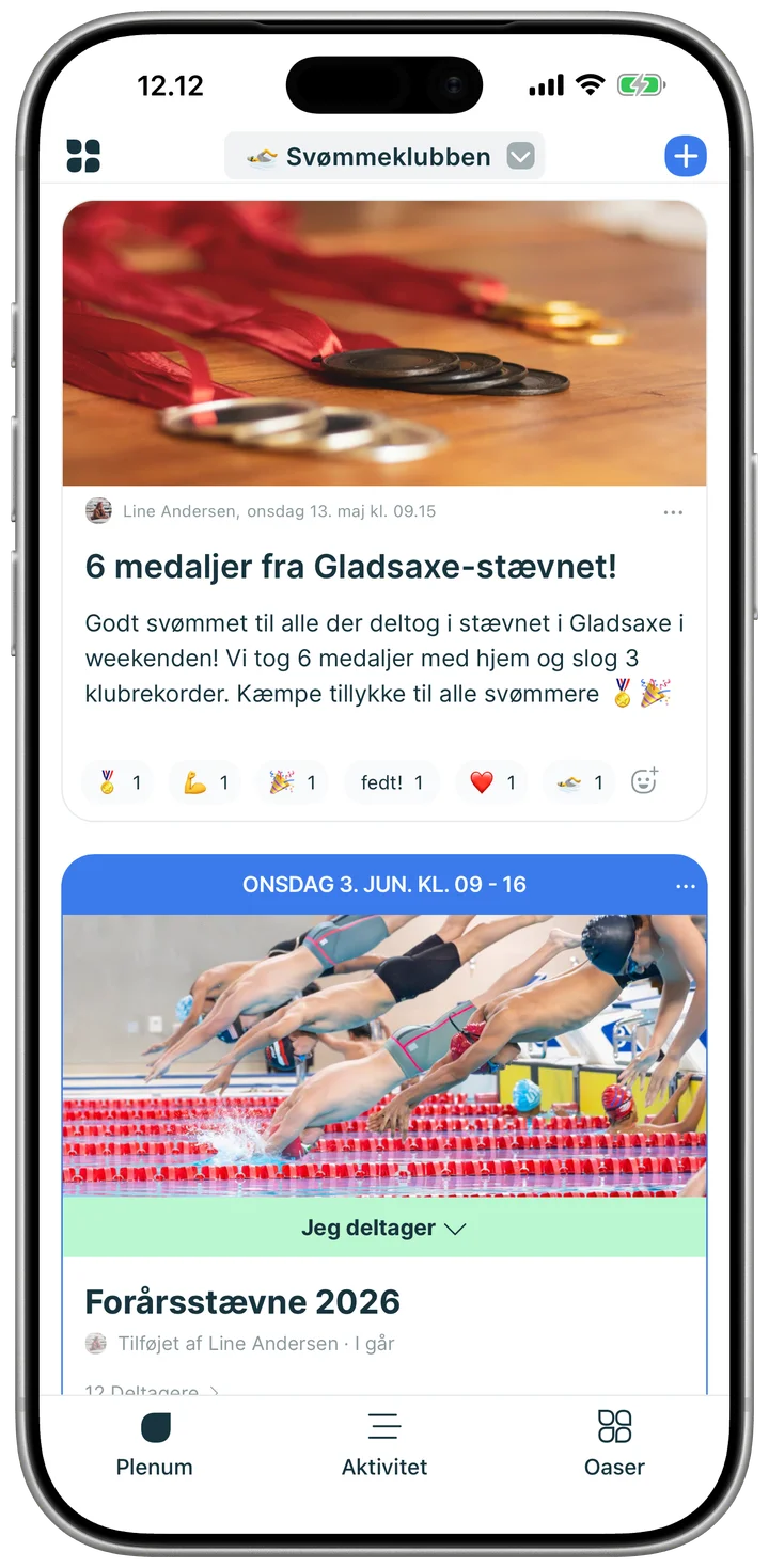 iOS-feed for Svømmeklubber